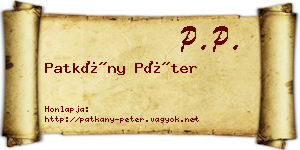 Patkány Péter névjegykártya